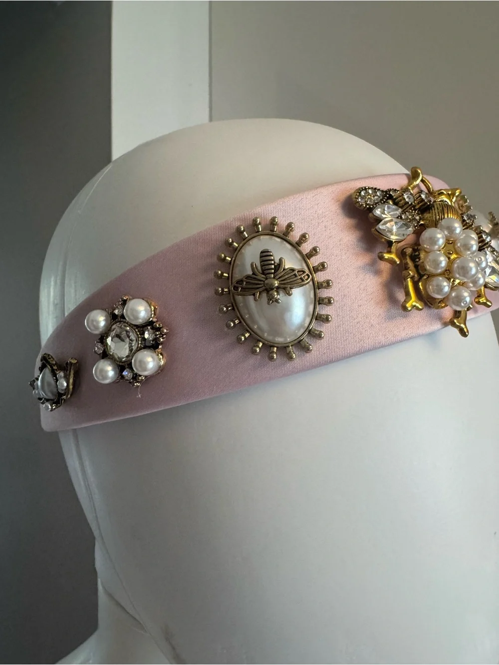 Aratta Silent Journey Embellished pink Pearl & Crystal Headband - Designer Style